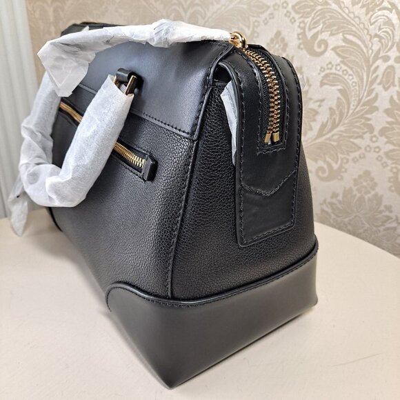 MICHAEL Michael Kors Maya Black Pebbled/Smooth Leather Satchel NWT - Picture 6 of 13